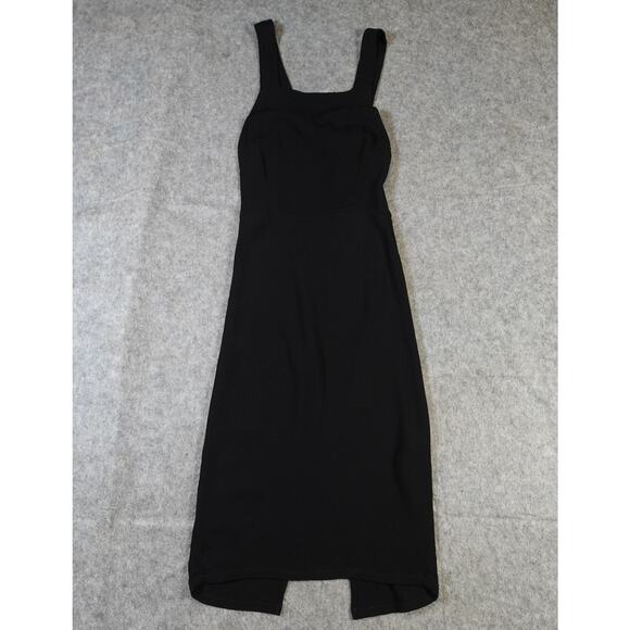 reformation black midi dress Reformation // Black Linen Lace Trim Midi Dress – VSP Consignment